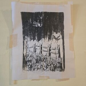 Vintage Black and White Art Print. Birds At The Shore, 11/73